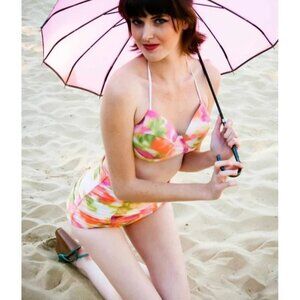 NWT Beach Bash Tatyana Retro Rockabilly Pin-Up Girl Bikini 50s 60s High Waist